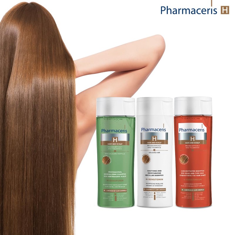 Pharmaceris H Keratineum, Concentrated Shampoo for Weak and Thin Hair,