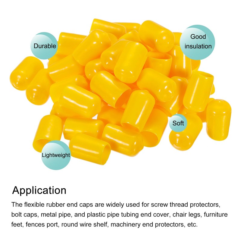MECCANIXITY 20pcs 1/2 inch(12mm) Rubber End Caps Cover PVC Vinyl