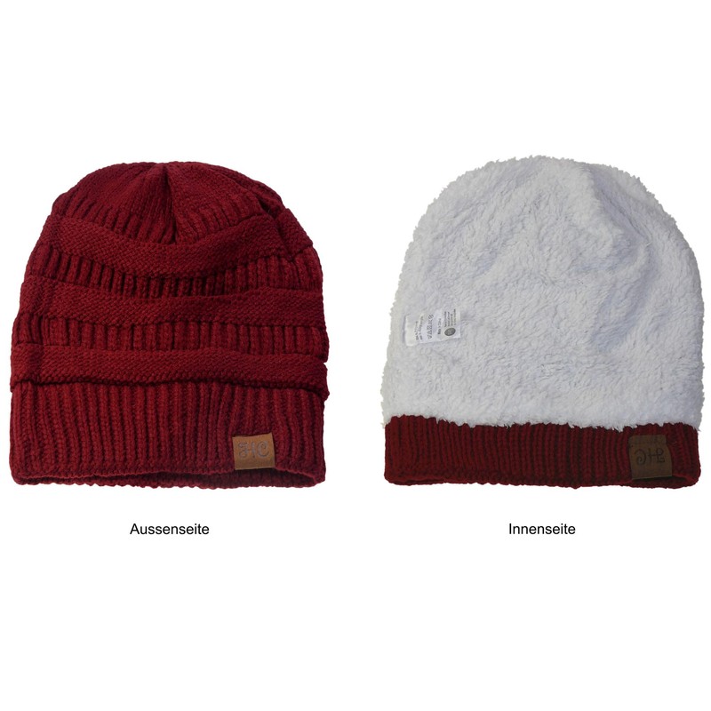 Harrys-Collection Women's Beanie Lined in 6 Colours, red