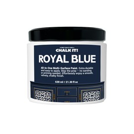 CHALK IT! Paint for Furniture, Ceramic Tiles, Cabinets, Home Decor, Self-Sealing, Durable All-in-One Multi-Surface Paint, No Prep, No Sanding, No Wax Needed (Royal Blue)
