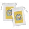Lunarable Retro Fabric Pouch Set of 2, Country Doodle with
