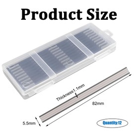12Pcs 82mm Reversible Electric Planer Blades, Planer Blades With Two Cutting Edges, Durable Stainless Steel Blades Precision Ground HSS For Makita And Others, Professional DIY Woodworking Suitable