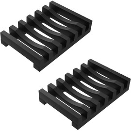 Topsky Jaboneras de Silicona Antideslizantes Soportes para Baño Protege y Seca el Jabón, Cubierta para Fregadero, Bañera y Ducha, Estropajo, Esponjas (Negro)