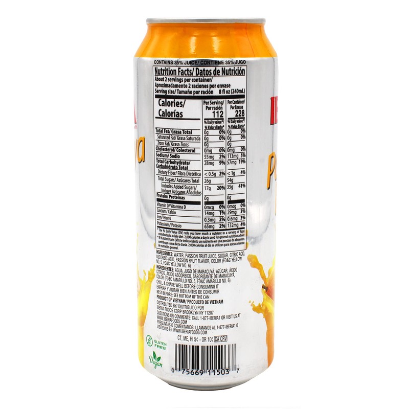 Iberia Passion Fruit Juice Drink, 16.57 oz (Pack of 12)
