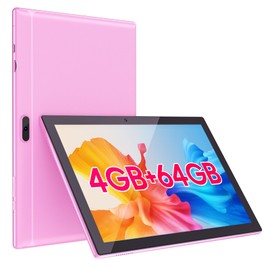Tablets 10 inch Tablet Android 12, 4GB RAM 64GB ROM & 512GB Expand, 2+8MP Dual Camera, WiFi, Bluetooth, 1280x800 IPS Touch Screen Tablet PC, 6000mAh Battery, Google GMS Certified Tablet, Pink