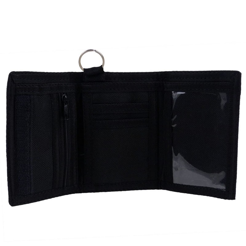 RED X Mens Canvas Tri-Fold Chain Wallet - Grey