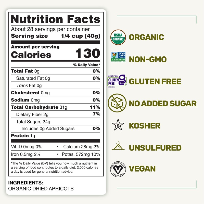 Happy Village Organic Turkish Dried Apricots, No Sugar Added Dried