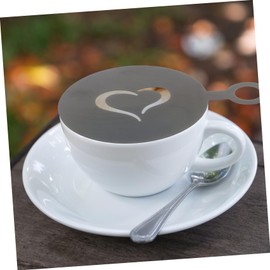 WOONEKY 4pcs Coffee Stencils Washable Latte Art Tools for Decorating Cappuccinos DIY Templates for Cocoa Sugar Sprinkling Portable Coffee Decorating Moulds for Home