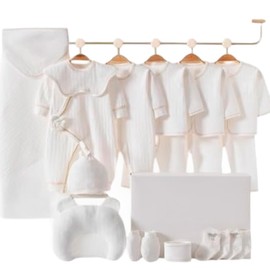 keppii essential™ 18-Piece Newborn Layette Gift Set – Premium Clothing & Accessories | Packaged in a Luxury Gift Box | Unisex (Light Pink, 0-3 Months)