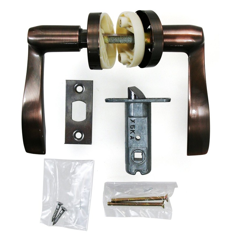 WAKI Indoor Lever Handle Aisle Lock Bronze Set – 020B