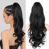 Black Ponytail Extension 24"Claw Clip Ponytail Extension Long Pony Tails