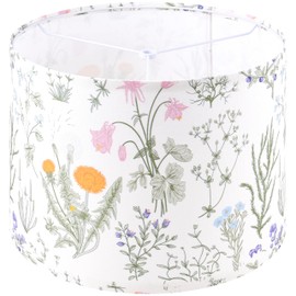 Drum Lampshades Floral Printed Lamp Shades - 13" x 13" x 10" - Ideal for Table & Floor Lamps - Natural Linen- Hand Crafted - Modern Lamp Shade Decor - Assembly Required By GO&SO