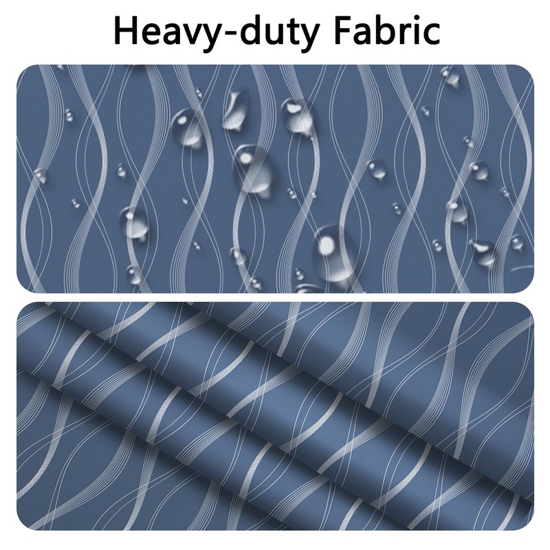 NAEMBCU No Hook Shower Curtain and Liner Set 71" x