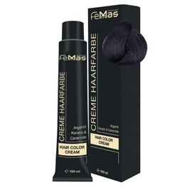 FemMas Hair Colour, Professional Cream Hair Colour with Argan Oil, Keratin & Ceramides, as Permanent Hair Colouring or Tint for Radiant, Durable Colour Results, Dark Brown 3, 100 ml
