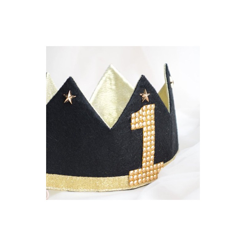 Party City Birthday Birthday Crown Reversible with Patch, Black