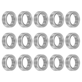 sourcing map 15pcs MR128ZZ Deep Groove Ball Bearings 8x12x3.5mm Chrome Steel Miniature Bearing Double Shielded Precision Bearings, P6 (ABEC 3)