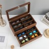 BAOJULONG Wooden Sunglasses Organizer Box, Eyewear Display Eyeglass Case for