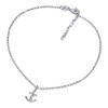 SILVEGO Women's Anklet 925 Sterling Silver with Anchor Pendant, Silver,