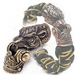 CooB EDC - Broche de cuerda de paracaídas de metal fundido a mano, colección de animales para pulseras de paracaídas, 1 unidad/lote, Panther Tiger Bronze, Large