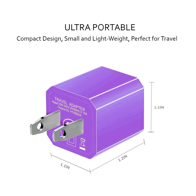 PowerBoost Charger 5W 1A USB Power Adapter [6-PACK] Universal USB