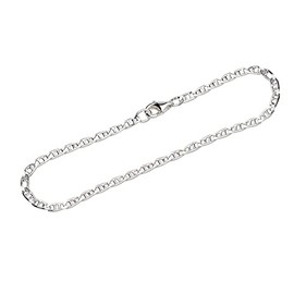 NKlaus 13025 Unisex Bracelet 925 Sterling Silver 19 cm Curb Chain Diamond-Coated, Sterling Silver