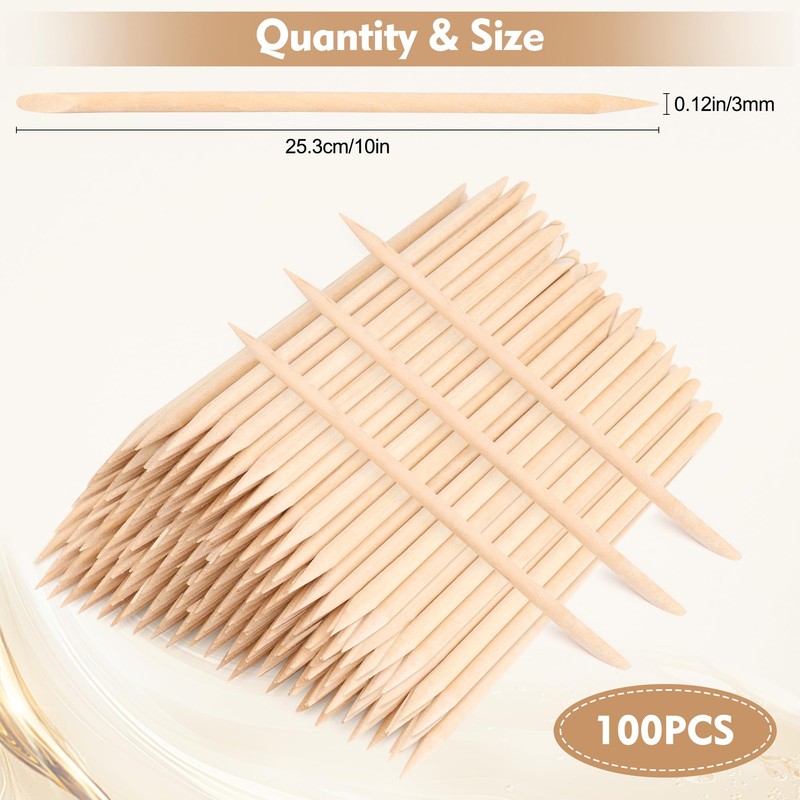 4.5 Inch Orange Wood Sticks for Nails, AHIER 100PCS Wooden