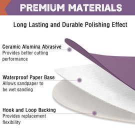 3 Inch 1200 Grits Sandpaper 35 pcs Wet Dry Hook and Loop Sanding Discs WEWINK PLUS Professional Aluminum Oxide Sand Paper Polish for Wood Metal Paint Finishing