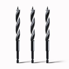 hsawbit Wood Drill Bits, 3pcs x 6mm x 155mm Auger Drill Bit Extra Long Drill Bits Wood Plastic, Drywall Woodworking Hole Drill Bit