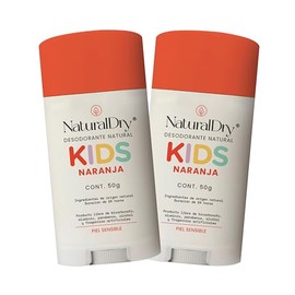 Naturaldry - 2 Kids Pack de desodorante infantil SIN BICARBONATO DE SODIO unisex Natural para nios - No obstruye los poros - SIN ALUMINIO - Sin...    