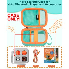 RAIACE Hard Storage Case Compatible Yoto Mini Audio Player, with Mesh Pocket for Cards, Cables and Accessories. (Case Only) - Green