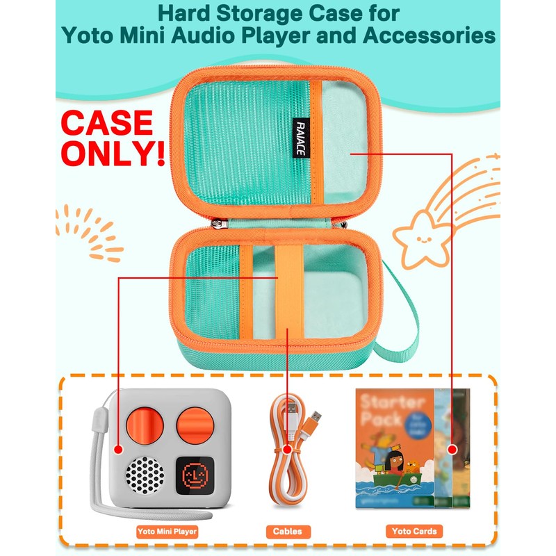 RAIACE Hard Storage Case Compatible Yoto Mini Audio Player, with