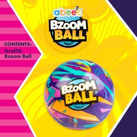 abeec Bzoom Ball | High Bounce Graffiti Ball | Outdoor Toy for Kids | Durable Thick Rubber | Garden, Holiday & Summer Fun | Playground Activity for Boys & Girls | Age 3+
