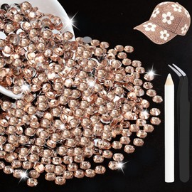 5000PCS 5mm Resin Rhinestones for Bedazzling, Champagne Bulk Flatback Bedazzled Gems for Crafting Crafts DIY, Diamonds Charms Crystal for Shoes Clothing Bottles Tumblers Fabric Nail Art