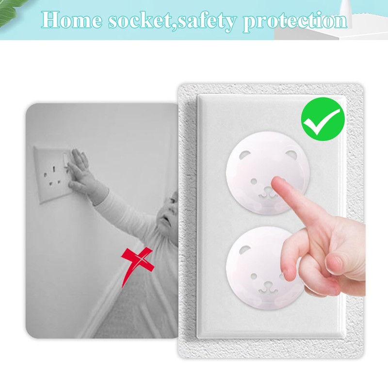 Fielect Outlet Plugs Covers Childproof Outlet Covers Protectors Electric Socket