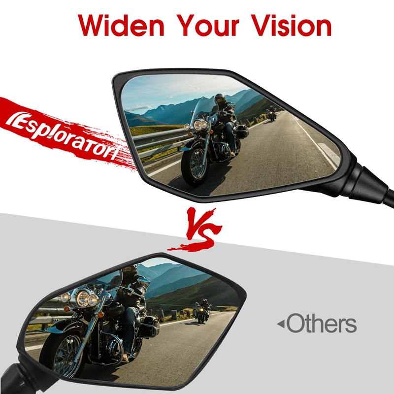 ATV Mirror, Motorcycle Side Rear View Mirrors for Bike Scooter