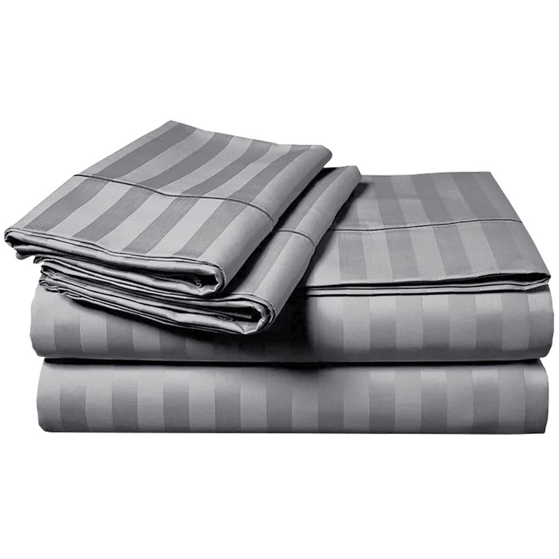 MOONLIGHT20015 Single Duvet Cover Set Reversible Stripes Satin Bedding Set