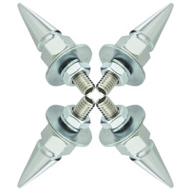 Temzzer Spike Number Plate Screws Car License Plate Bolt Holders Anti-Theft Car Frame Fasteners for Most Motorcycle (Silver)