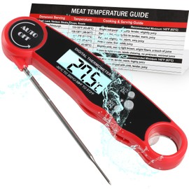 GeeRic Meat Thermometer Digital, Instant Read Meat for Roasting Grilling, Stainless Steel Analog Thermometer for Smoker, Turkey, Beef, Chicken Oven Safe