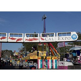 Historic Pictoric Sacramento, CA Photo - Monorail and Arcade Games at The 2012 CA State Fair held in Sacramento, CA - 14in x 11in