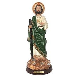 Gigi's Classy Kids 14" Saint St. Jude Thaddeus Religious Statue Figurine Coins Money Gift San Judas Tadeo Estatua Figura Dinero Monedas
