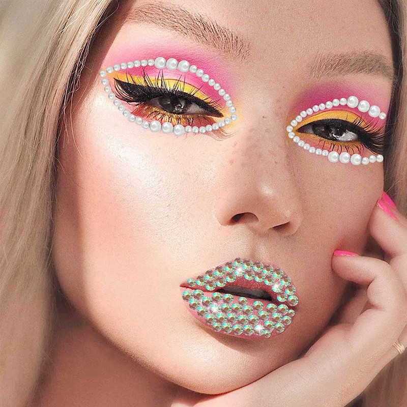 Rhinestone Face Stickers Glitter 3D Glow Eye Makeup Crystal Face