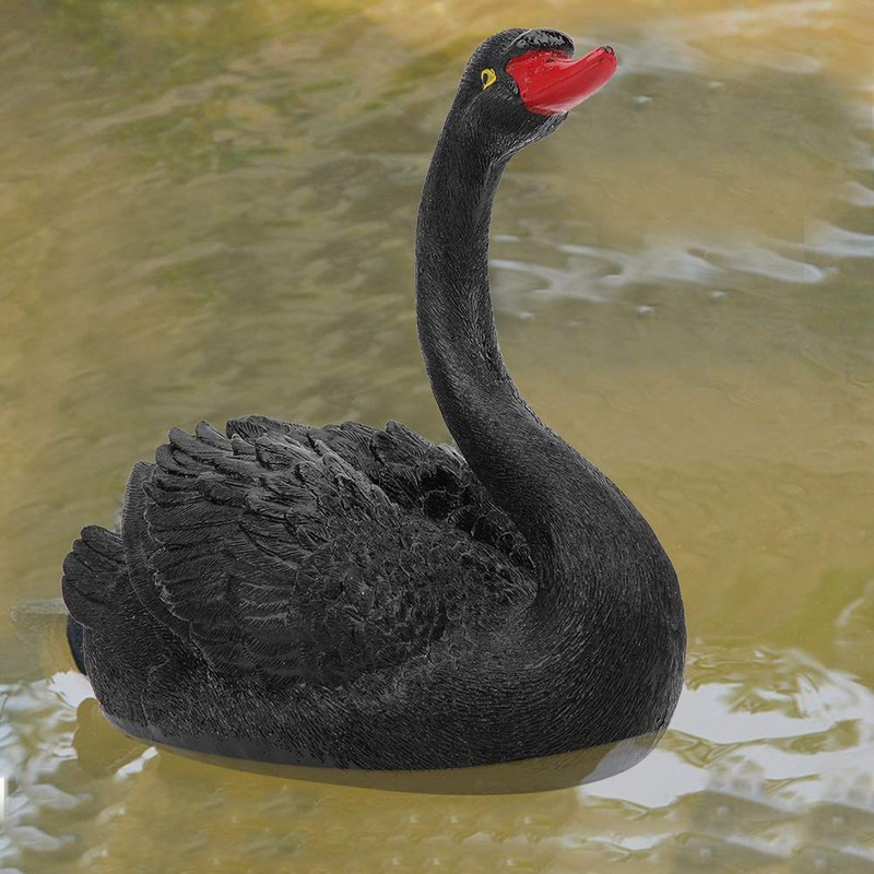 Floating Fake Swans, Simulation Swan Float Freely Black Lifelike for