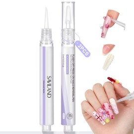 SAVILAND 2PCS Nail Glue Remover Pen: 10s Effortless Removal Press On Nail Glue Remover Pen Plant-Based Solid Nail Glue Remover for False Nails, Press on Nails False Nail Remover Nail Tools Accessories