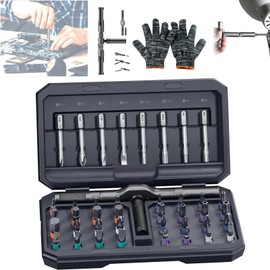 42 in 1 Magnetic Screwdriver Sets, Magnetic Drive Tool with Detachable Ratcheting Handle, Multi Bit Ratchet Screwdriver Set, DIY Multi Bit Ratchet Screw Drivers Sets (42 in 1, Black)