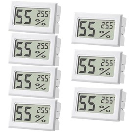 7 Pack Mini Hygrometer Indoor Humidity Meter, with Large LCD Display, Mini Digital Thermometer Humidity Gauge Meter, Indoor Thermometer Hygrometer Monitor for Home, Office, Greenhouse (White)