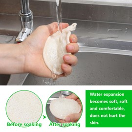 Tyqour 4 Pcs Natural Loofah Sponge Face Exfoliating Loofah Pads Facial Scrub Pads Exfoliating Pads for Face Scrubbers Facial Sponge Loofah Natural for Women Men Bath Shower, Face That Gets You Clean