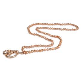 SPUNKYsoul Pretty Cute Colored Necklace Beaded Lanyard for id badge key keychain with Beads for Women and Teachers (Shimmering Sahara Treasure/Peach)