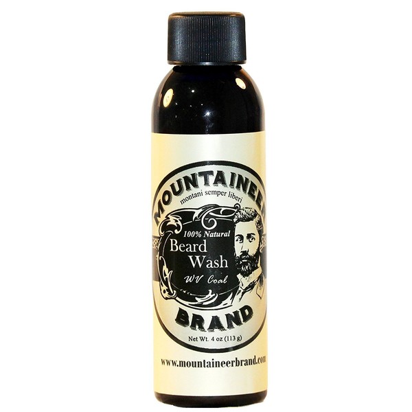 Beard Wash by Mountaineer Brand (4oz) | WV Coal Scent (Peppermint & Patchouli) | Premium 100% Natural Beard Shampoo