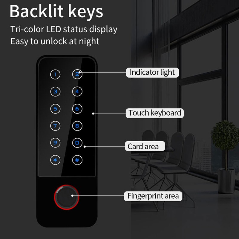 Door Access Control System Waterproof ID Card Fingerprint Password 2120