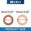 A ABSOPRO Copper Washer 8x14x1mm Copper Copper Tone (Set of
